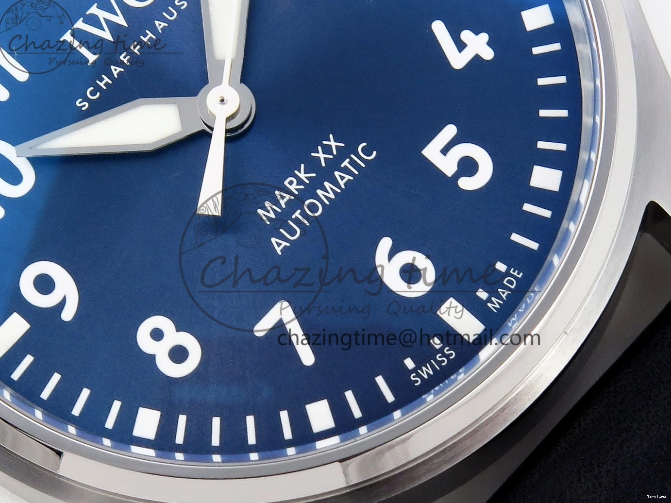 MIROTIME 1231 Pilot Mark XX IW328203 ZF 1:1 Best Edition Blue Dial on Dark Blue Leather Strap A Snug 7024